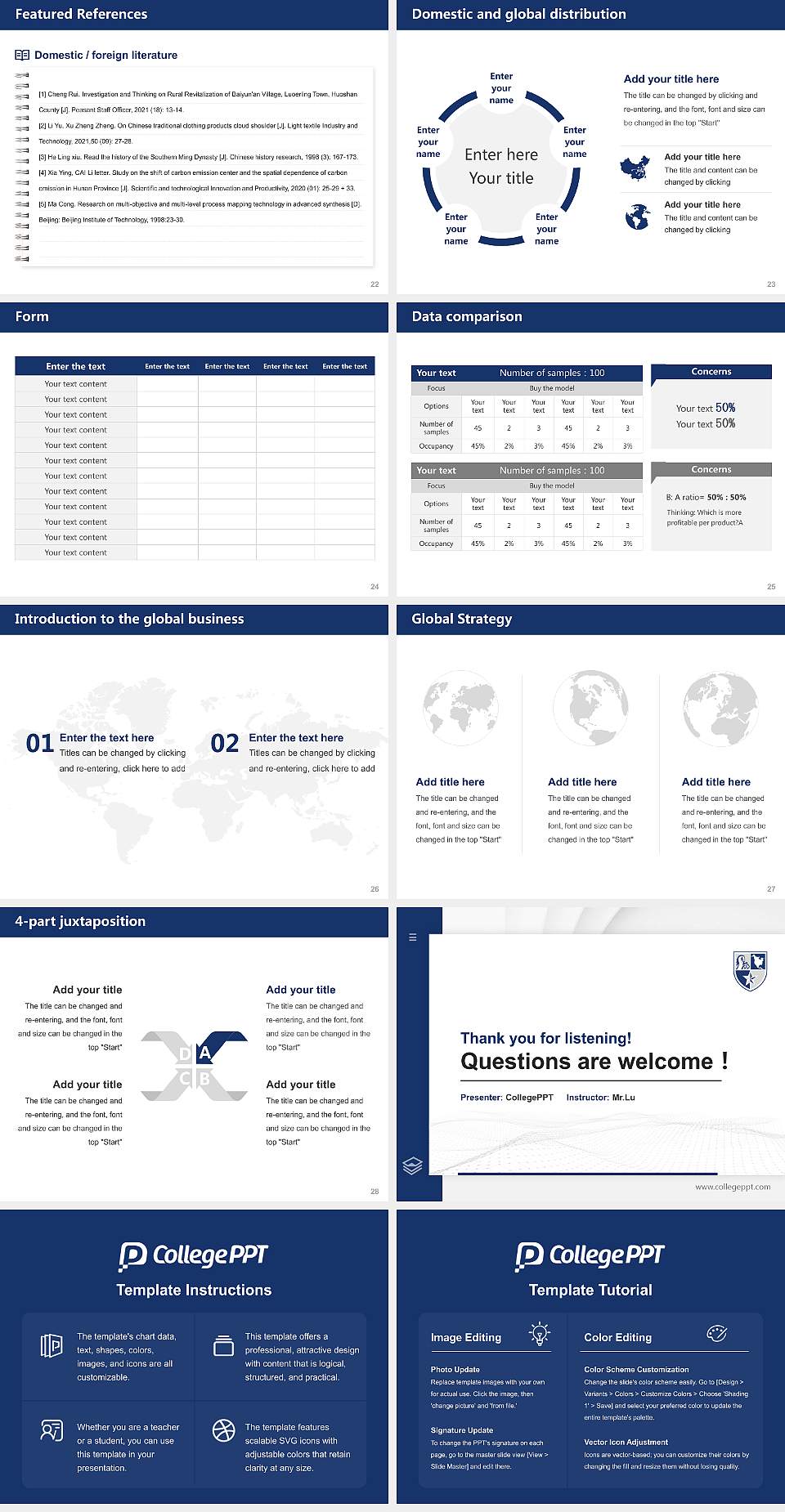 North American University Thesis Proposal/Graduation Defense PPT Template4:3 ratio PPT effect preview image4