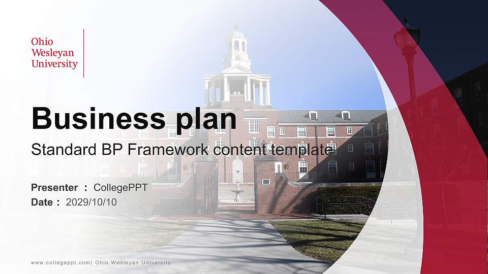 Ohio Wesleyan University Competition/Entrepreneurship Contest PPT Template16:9 ratio PPT effect preview image