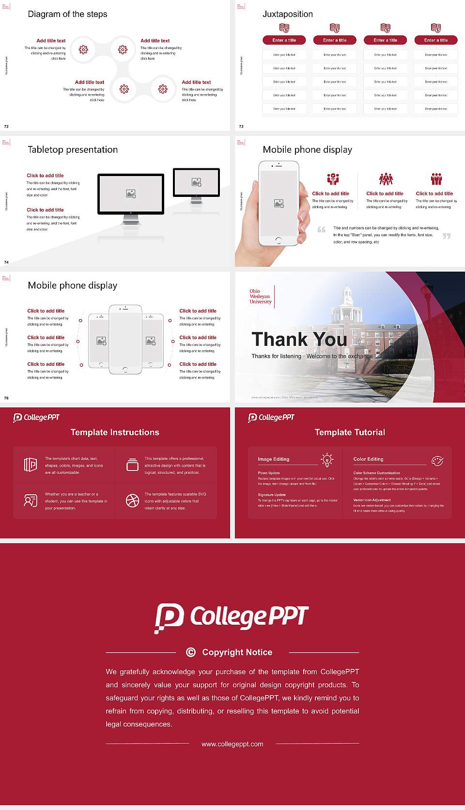 Ohio Wesleyan University Competition/Entrepreneurship Contest PPT Template16:9 ratio PPT effect preview image9