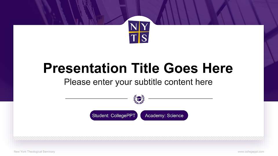 New York Theological Seminary National Scholarship Defense PPT Template16:9 ratio PPT effect preview image