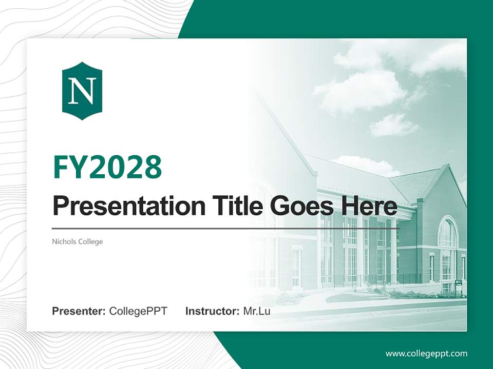 Nichols College Academic Presentation/Research Findings Report PPT Template4:3 ratio PPT effect preview image5