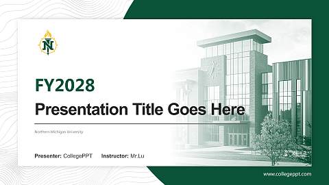 Northern Michigan University Academic Presentation/Research Findings Report PPT Template