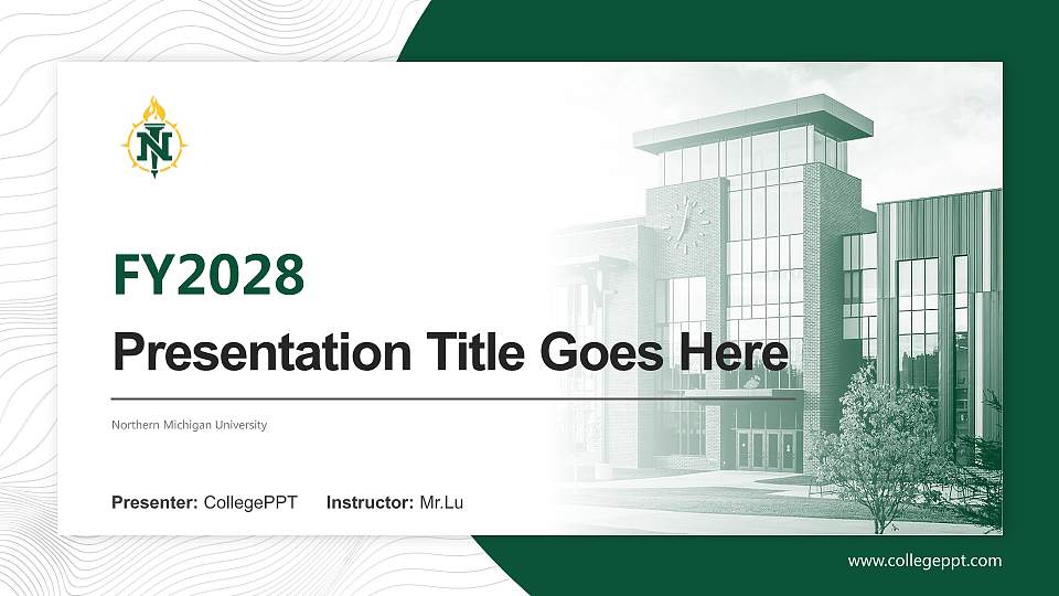 Northern Michigan University Academic Presentation/Research Findings Report PPT Template16:9 ratio PPT effect preview image