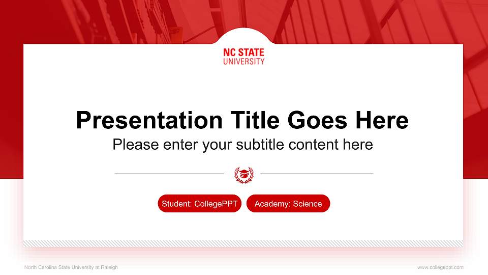 North Carolina State University at Raleigh National Scholarship Defense PPT Template16:9 ratio PPT effect preview image