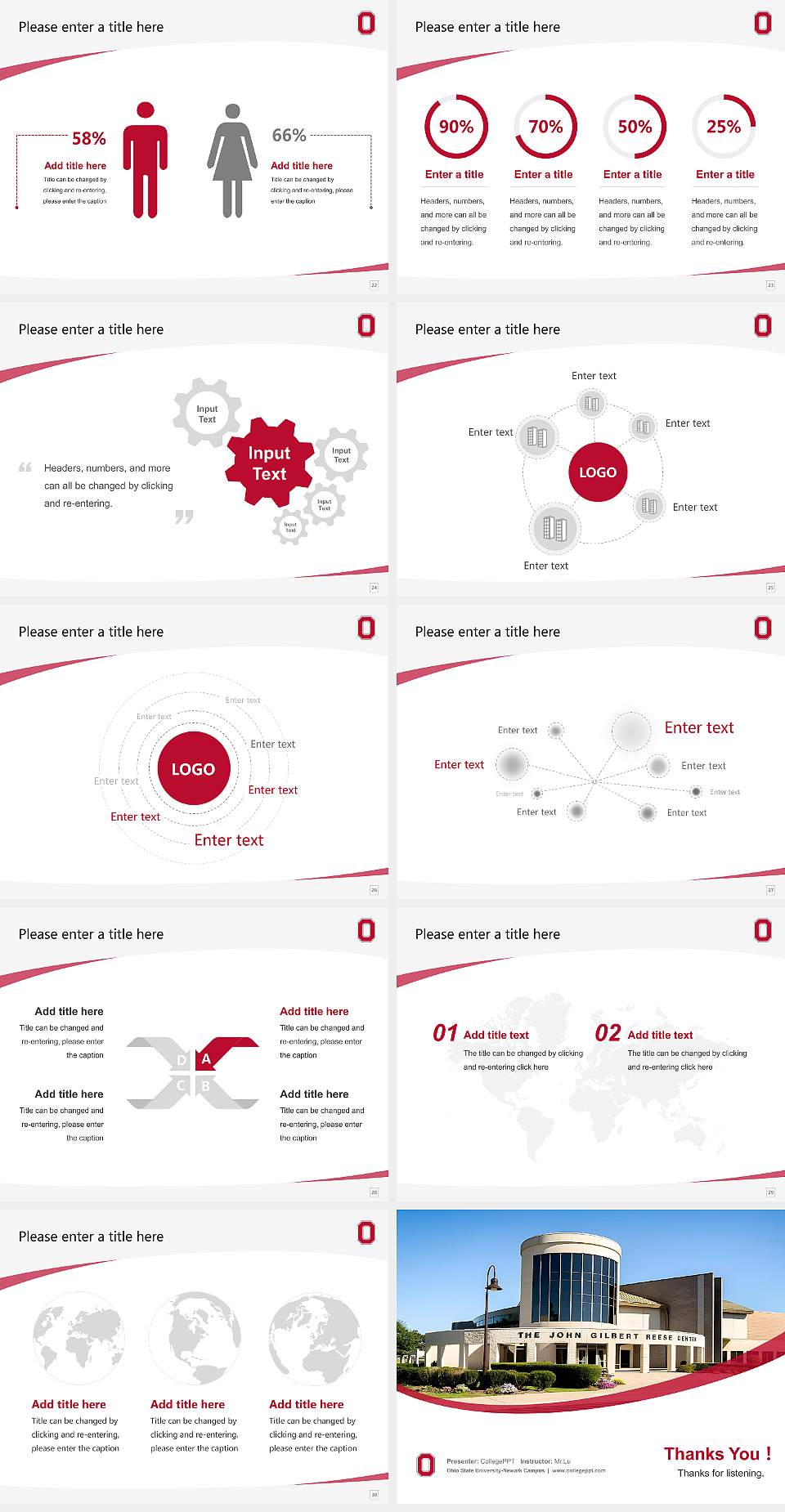 Ohio State University-Newark Campus Course/Courseware Creation PPT Template4:3 ratio PPT effect preview image4