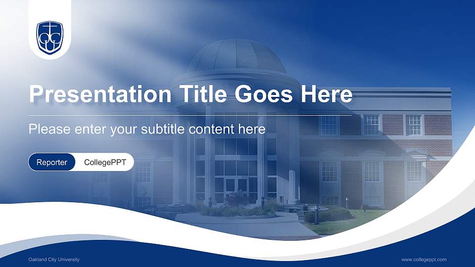 Oakland City University Lecture Sharing and Networking Event PPT Template16:9 ratio PPT effect preview image