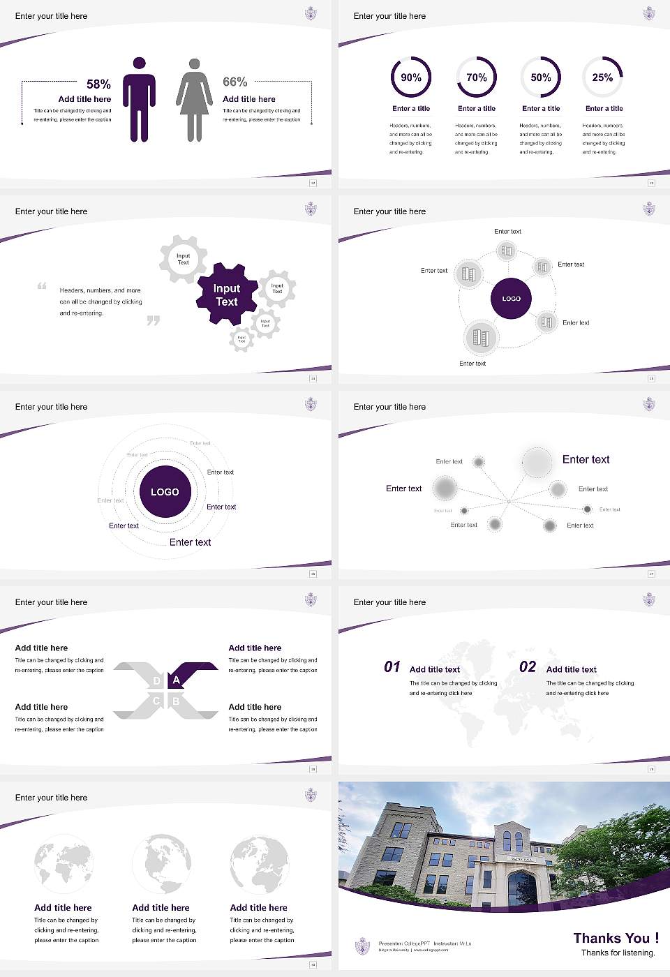 Niagara University Course/Courseware Creation PPT Template16:9 ratio PPT effect preview image4