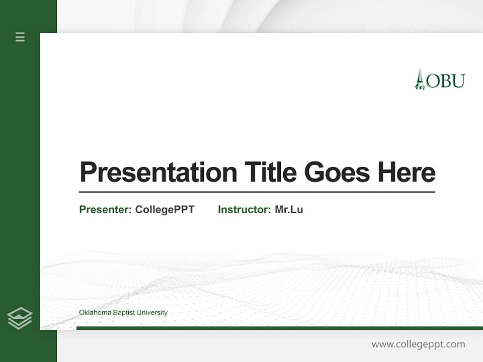 Oklahoma Baptist University Thesis Proposal/Graduation Defense PPT Template4:3 ratio PPT effect preview image5