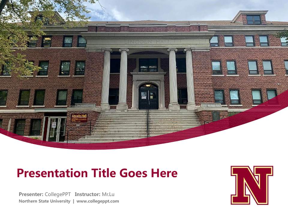 Northern State University Course/Courseware Creation PPT Template4:3 ratio PPT effect preview image5