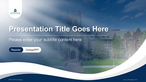 Notre Dame College Lecture Sharing and Networking Event PPT Template
