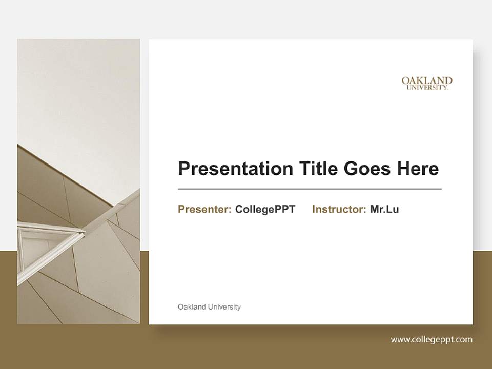 Oakland University General Purpose PPT Template4:3 ratio PPT effect preview image6
