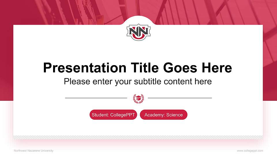 Northwest Nazarene University National Scholarship Defense PPT Template16:9 ratio PPT effect preview image
