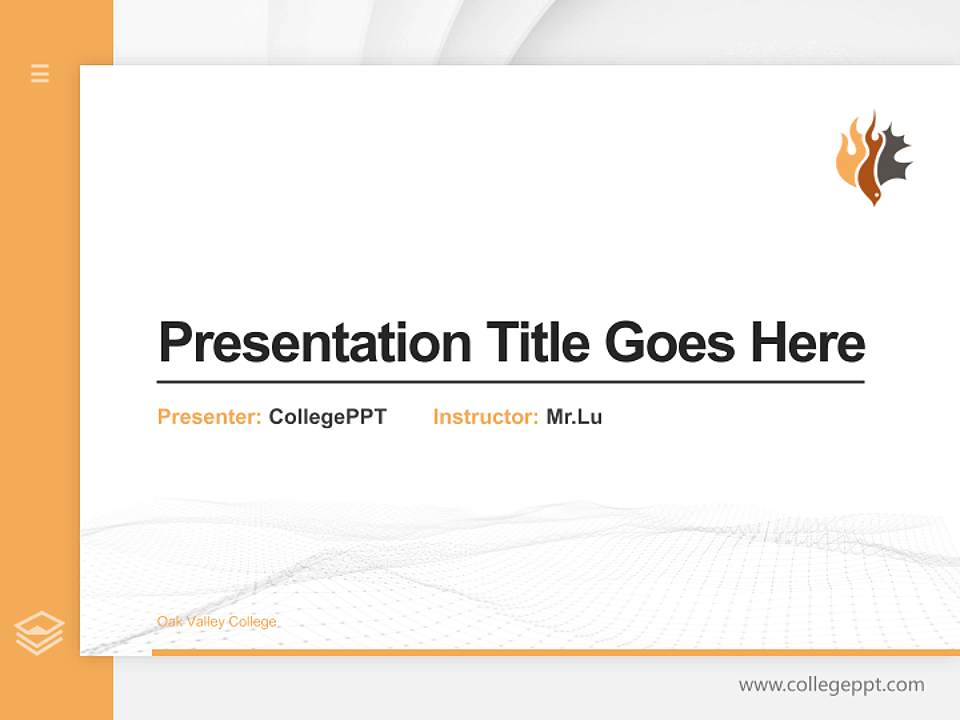 Oak Valley College Thesis Proposal/Graduation Defense PPT Template4:3 ratio PPT effect preview image5
