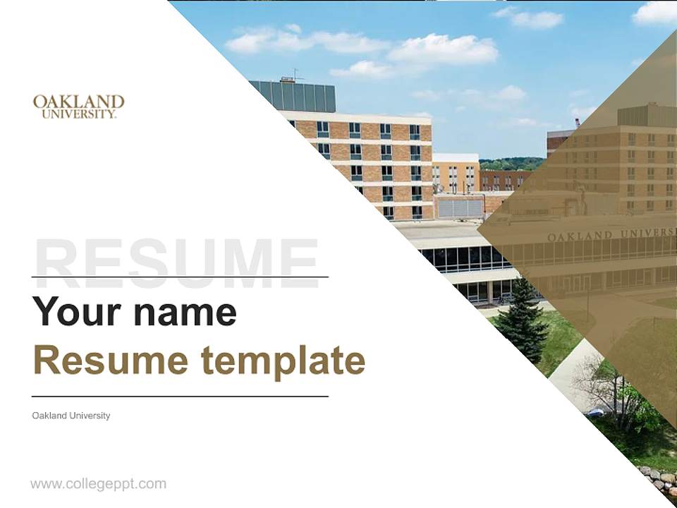 Oakland University Resume PPT Template4:3 ratio PPT effect preview image5