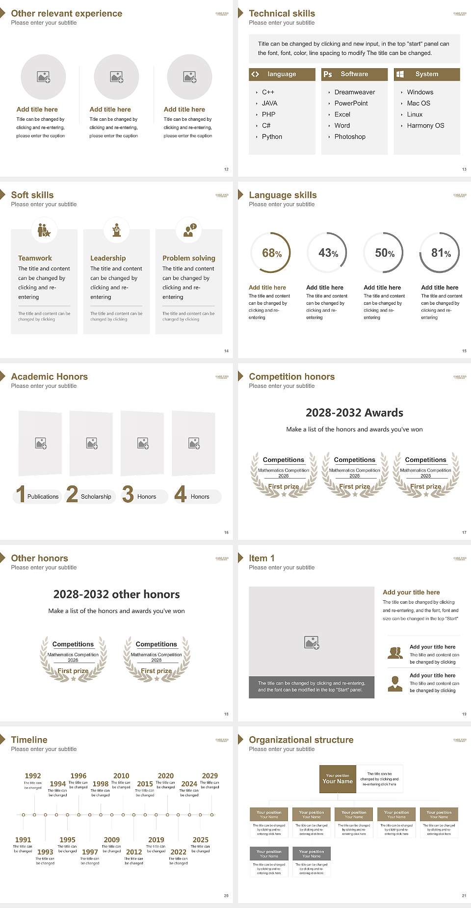 Oakland University Resume PPT Template4:3 ratio PPT effect preview image3