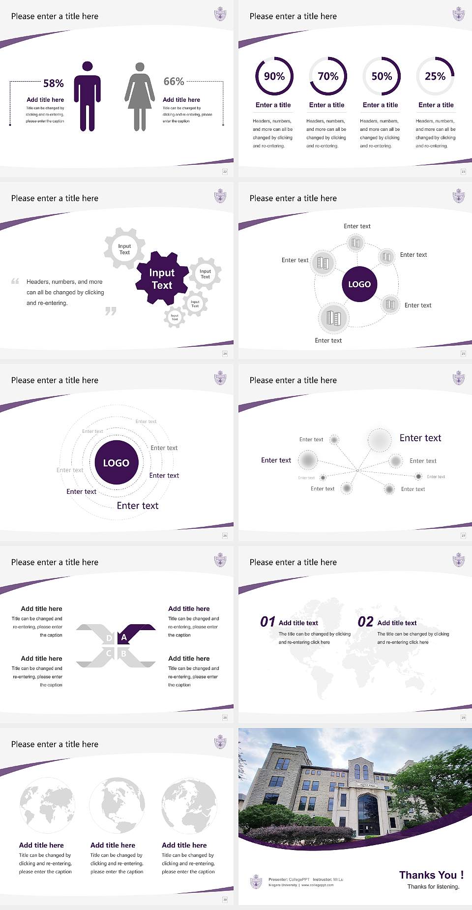 Niagara University Course/Courseware Creation PPT Template4:3 ratio PPT effect preview image4