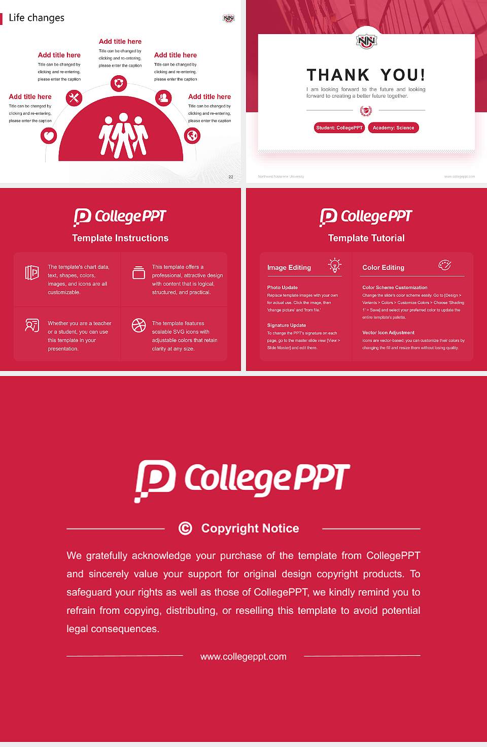 Northwest Nazarene University National Scholarship Defense PPT Template4:3 ratio PPT effect preview image4