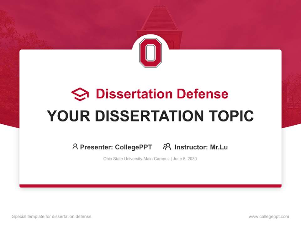 Ohio State University-Main Campus Graduation Thesis Defense PPT Template4:3 ratio PPT effect preview image7