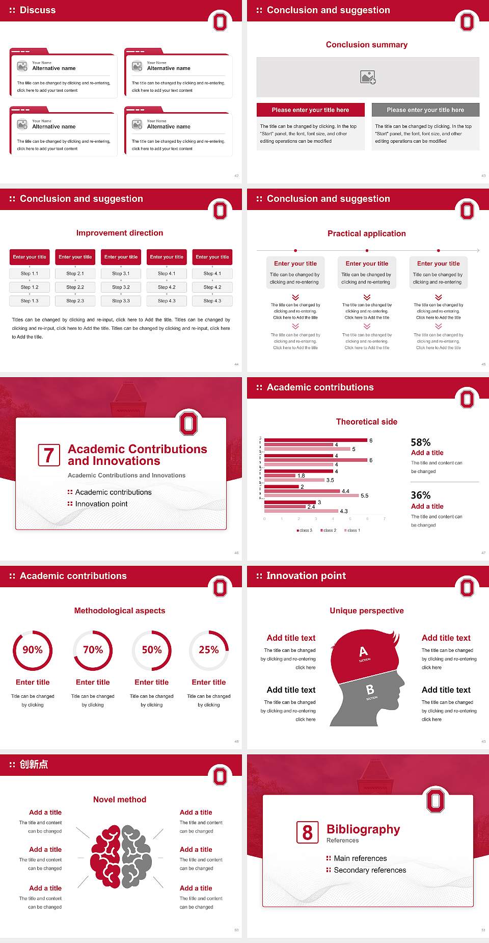 Ohio State University-Main Campus Graduation Thesis Defense PPT Template4:3 ratio PPT effect preview image6