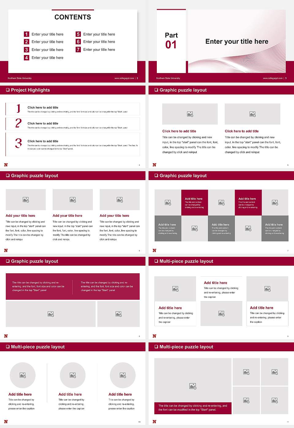 Northern State University General Purpose PPT Template16:9 ratio PPT effect preview image2