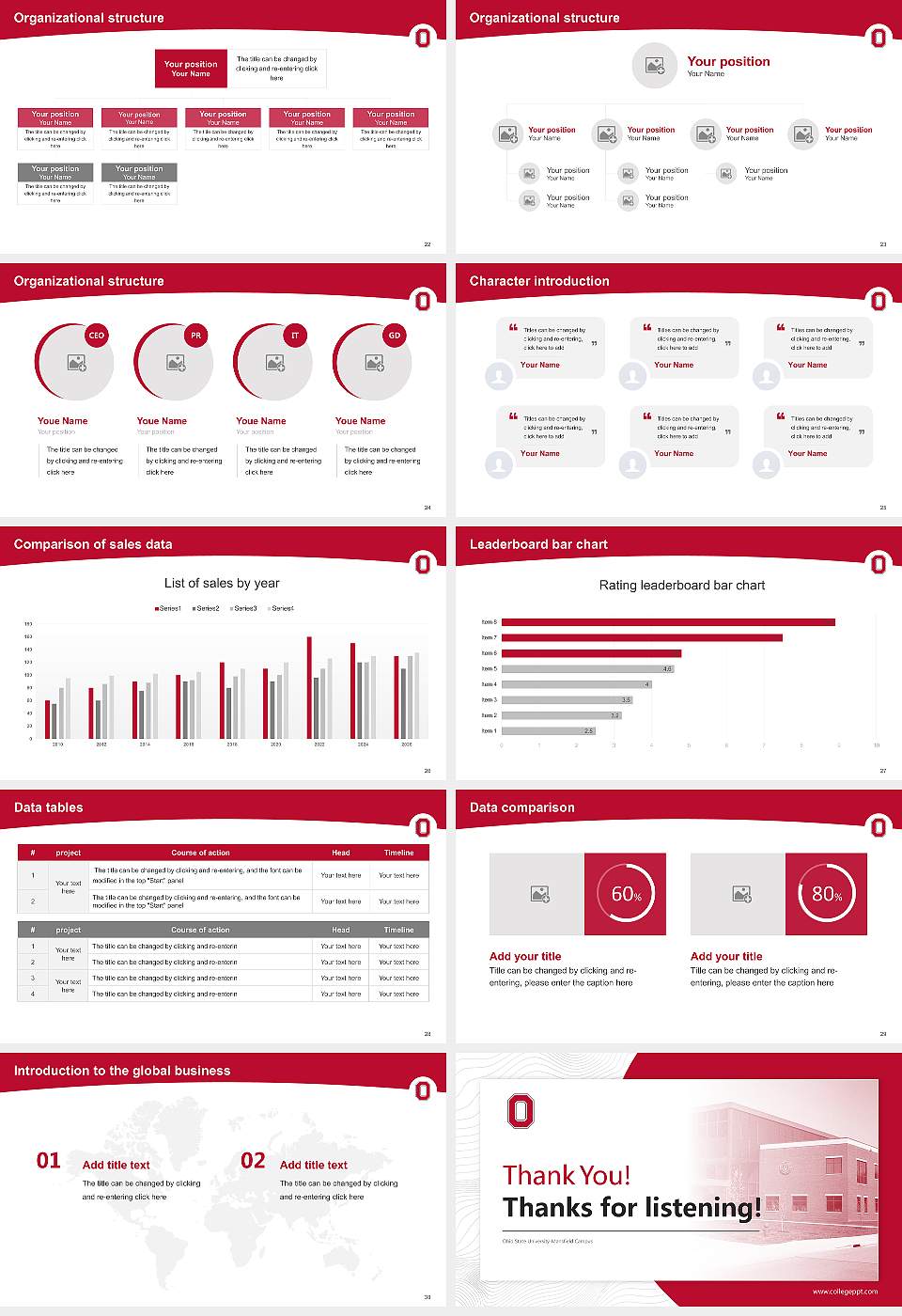 Ohio State University-Mansfield Campus Academic Presentation/Research Findings Report PPT Template16:9 ratio PPT effect preview image4