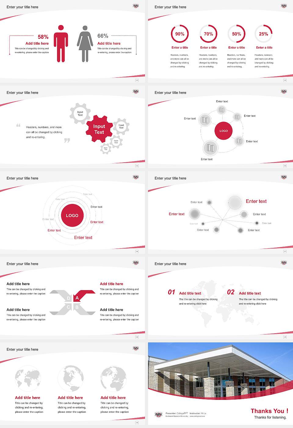Northwest Nazarene University Course/Courseware Creation PPT Template16:9 ratio PPT effect preview image4