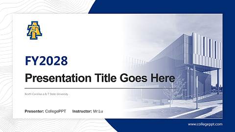 North Carolina a & T State University Academic Presentation/Research Findings Report PPT Template