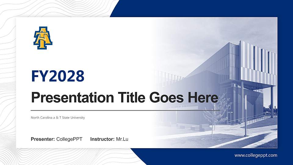 North Carolina a & T State University Academic Presentation/Research Findings Report PPT Template16:9 ratio PPT effect preview image