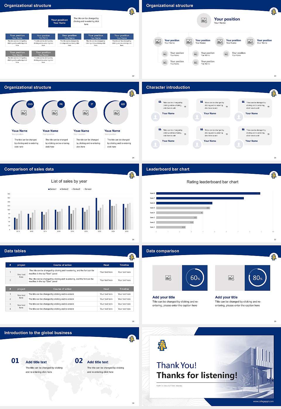 North Carolina a & T State University Academic Presentation/Research Findings Report PPT Template16:9 ratio PPT effect preview image4
