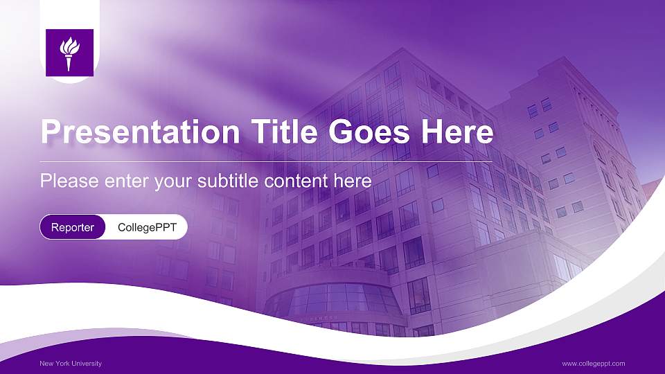 New York University Lecture Sharing and Networking Event PPT Template16:9 ratio PPT effect preview image