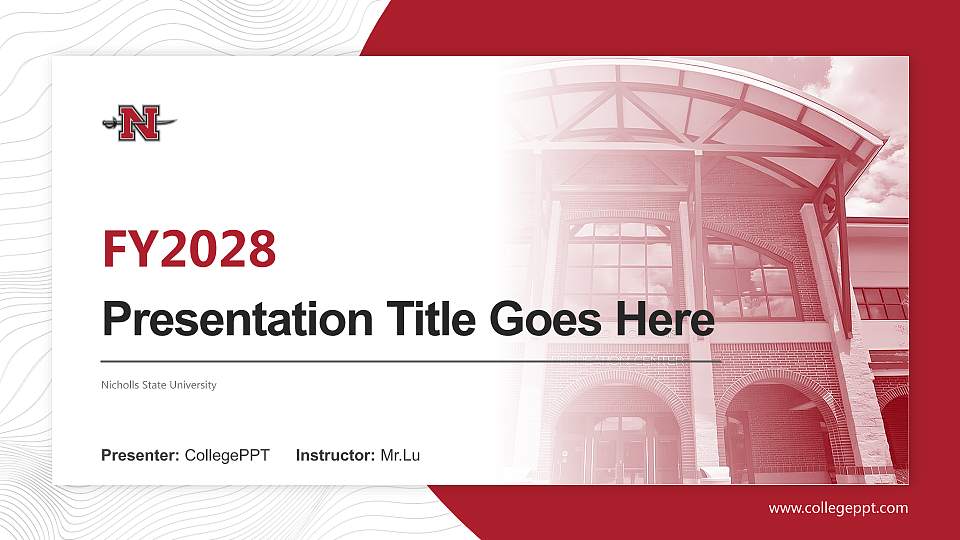 Nicholls State University Academic Presentation/Research Findings Report PPT Template16:9 ratio PPT effect preview image1