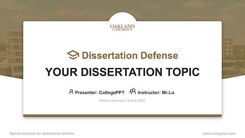 Oakland University Graduation Thesis Defense PPT Template