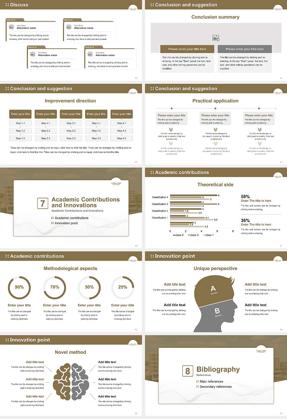 Oakland University Graduation Thesis Defense PPT Template16:9 ratio PPT effect preview image6