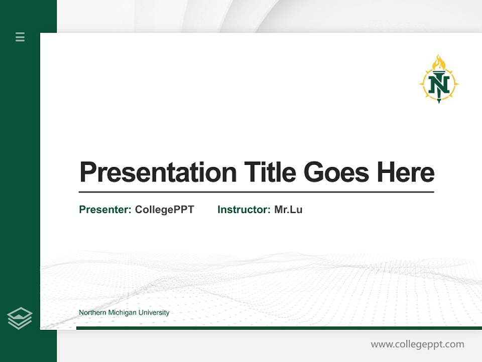 Northern Michigan University Thesis Proposal/Graduation Defense PPT Template4:3 ratio PPT effect preview image5