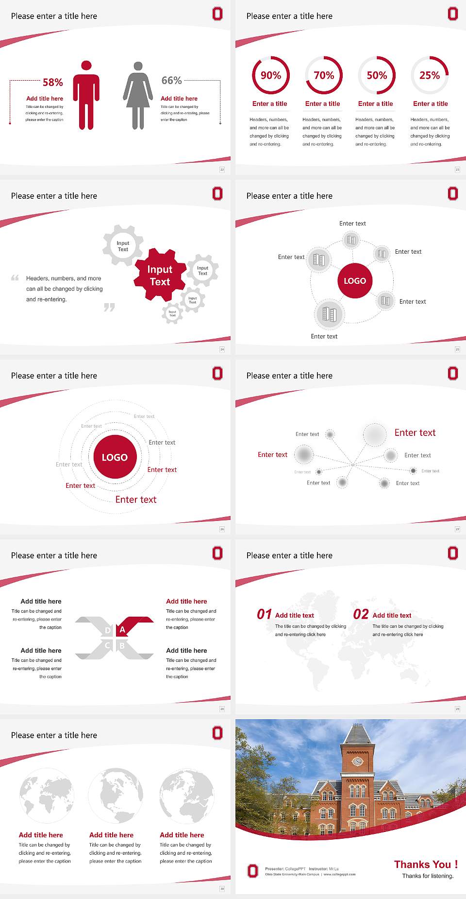 Ohio State University-Main Campus Course/Courseware Creation PPT Template4:3 ratio PPT effect preview image4