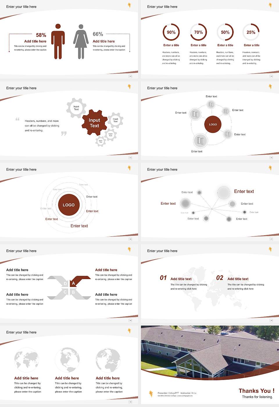 Oak Hills Christian College Course/Courseware Creation PPT Template16:9 ratio PPT effect preview image4