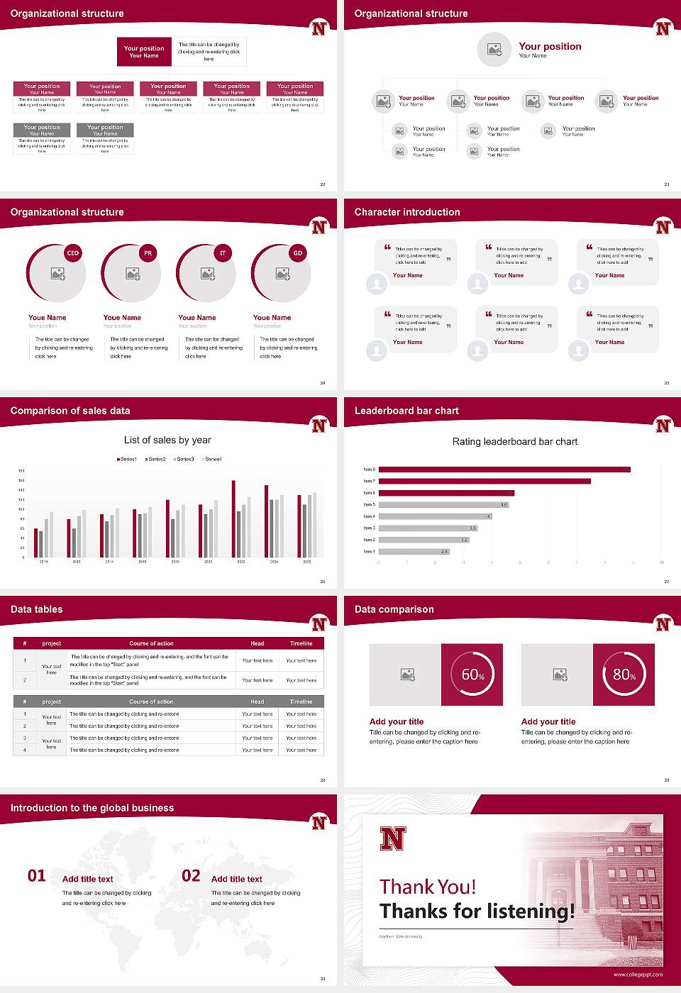 Northern State University Academic Presentation/Research Findings Report PPT Template16:9 ratio PPT effect preview image4