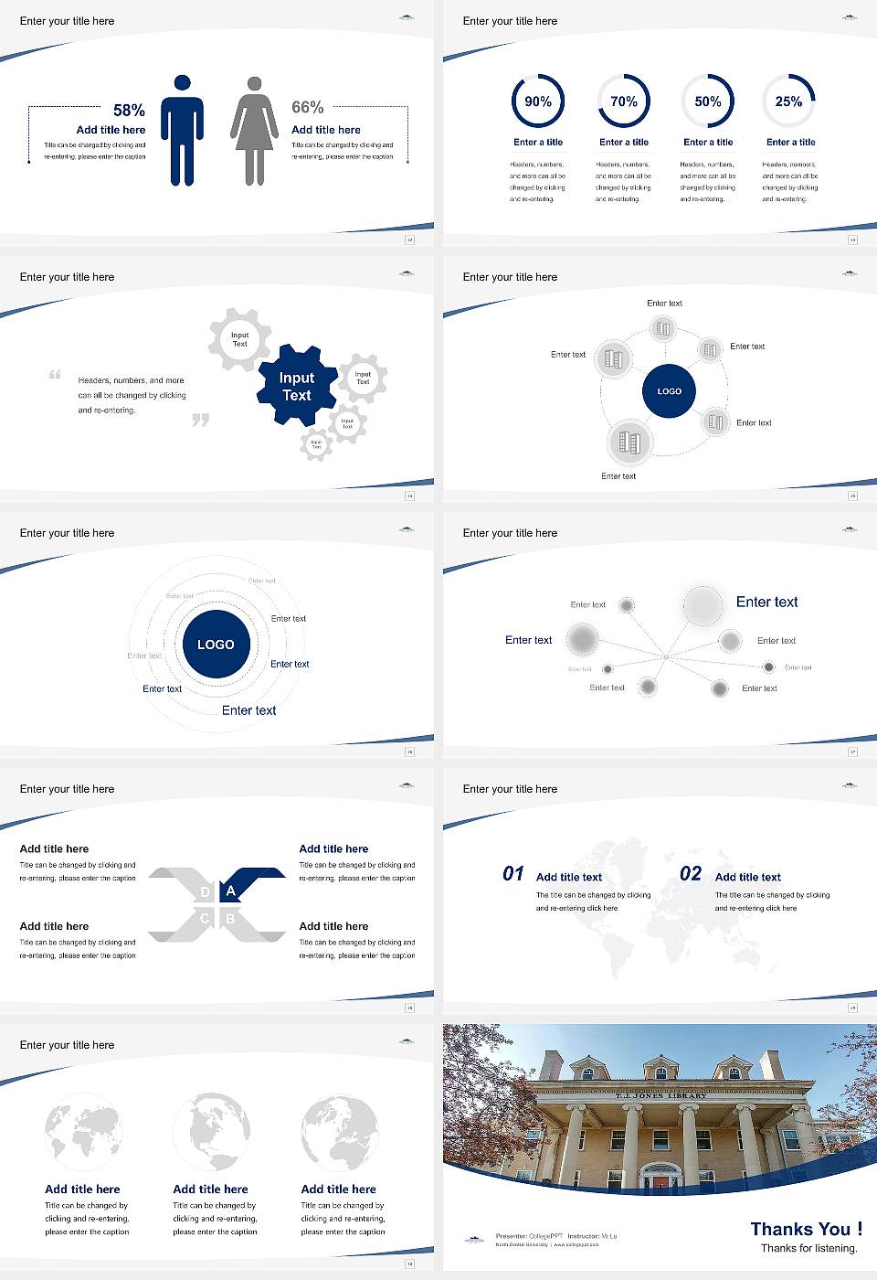 North Central University Course/Courseware Creation PPT Template16:9 ratio PPT effect preview image4