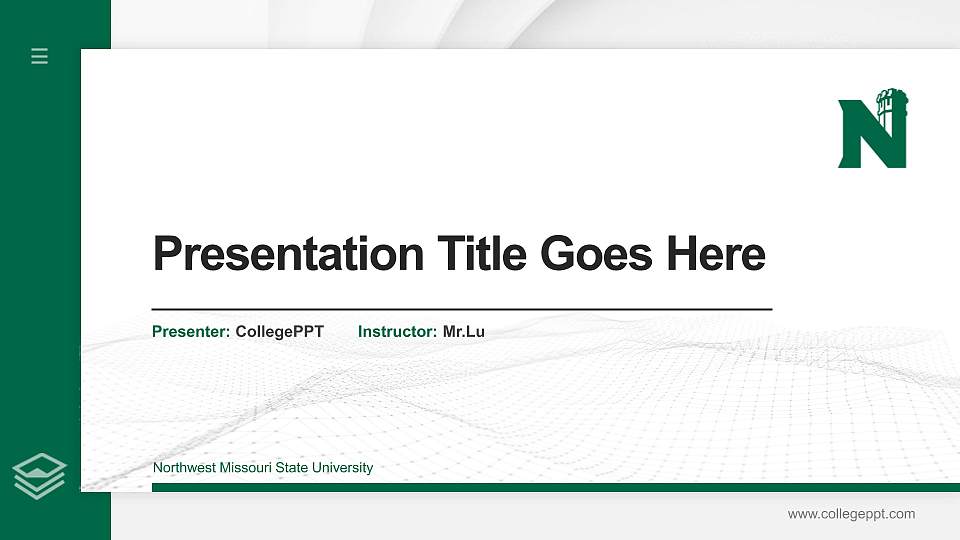Northwest Missouri State University Thesis Proposal/Graduation Defense PPT Template16:9 ratio PPT effect preview image