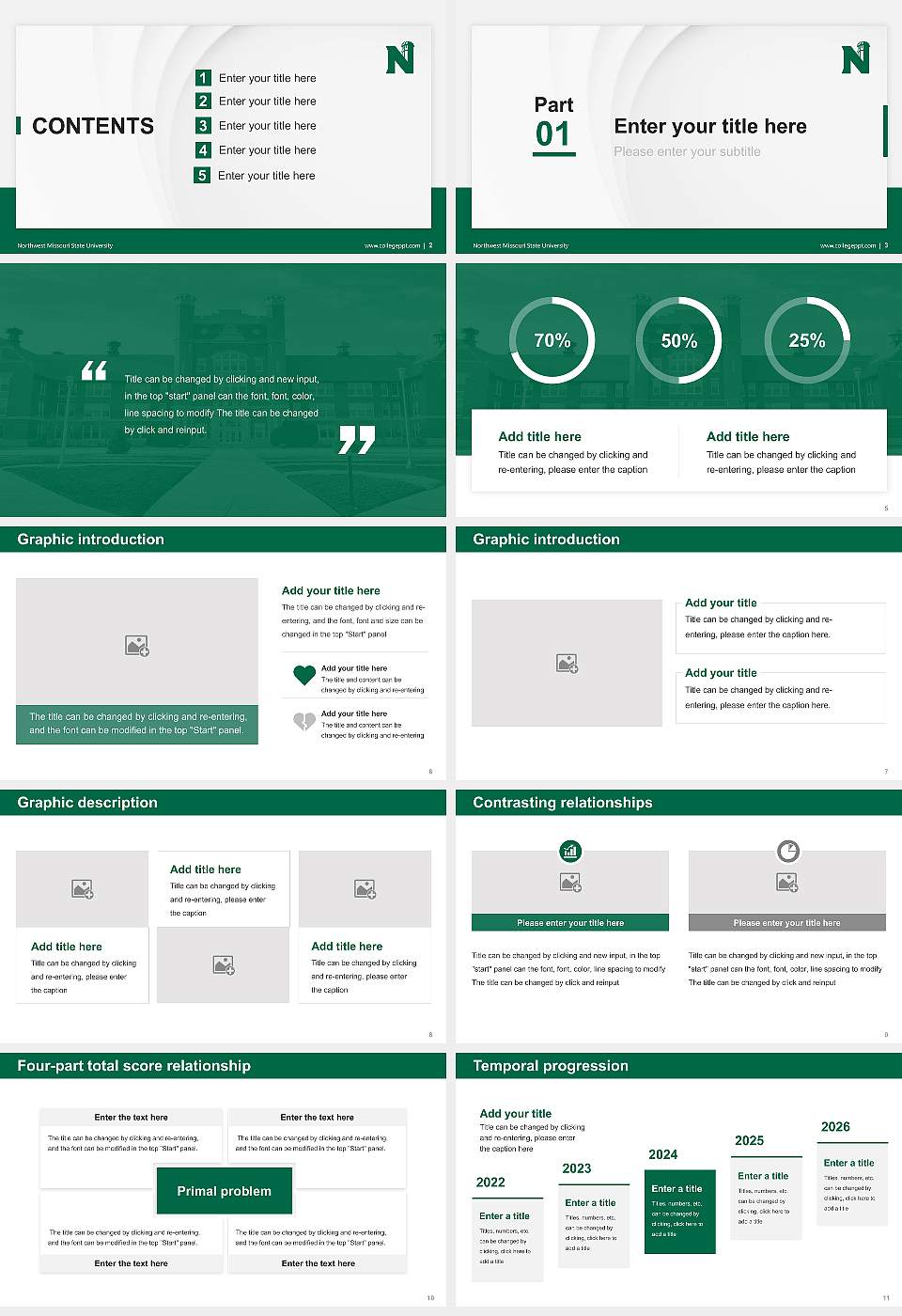 Northwest Missouri State University Thesis Proposal/Graduation Defense PPT Template16:9 ratio PPT effect preview image2