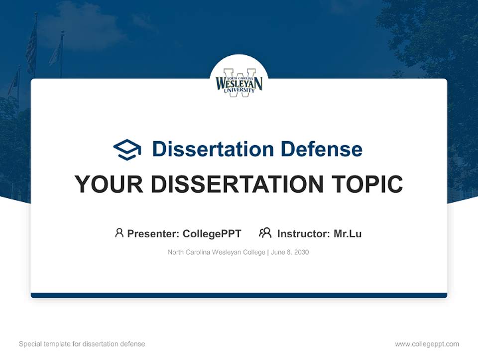 North Carolina Wesleyan College Graduation Thesis Defense PPT Template4:3 ratio PPT effect preview image7