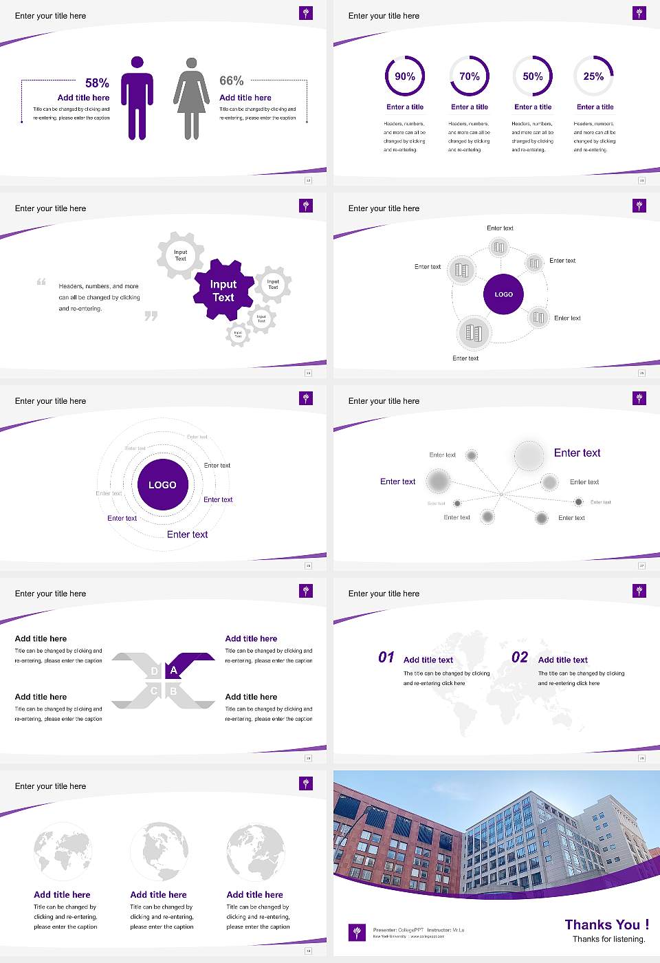 New York University Course/Courseware Creation PPT Template16:9 ratio PPT effect preview image4