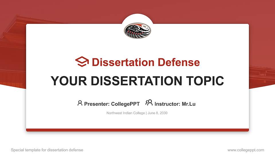 Northwest Indian College Graduation Thesis Defense PPT Template16:9 ratio PPT effect preview image