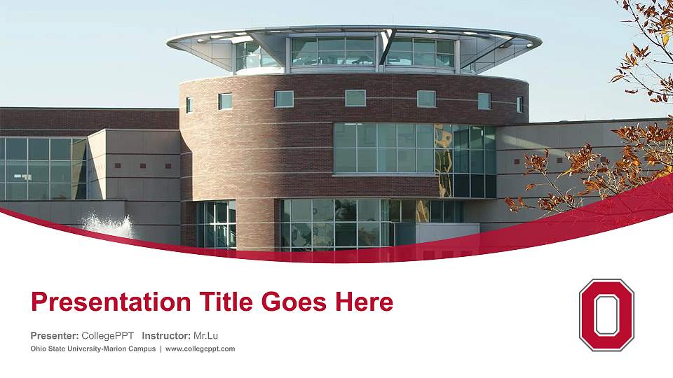 Ohio State University-Marion Campus Course/Courseware Creation PPT Template16:9 ratio PPT effect preview image