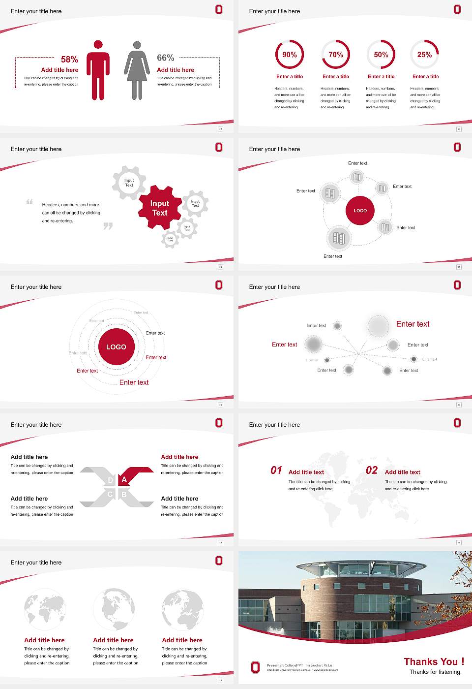 Ohio State University-Marion Campus Course/Courseware Creation PPT Template16:9 ratio PPT effect preview image4