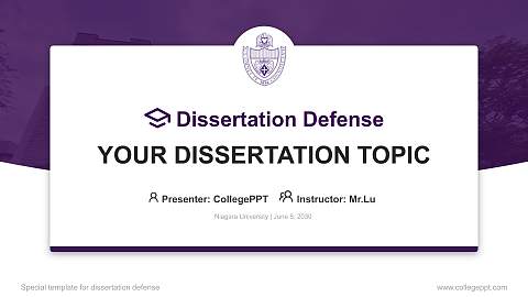 Niagara University Graduation Thesis Defense PPT Template