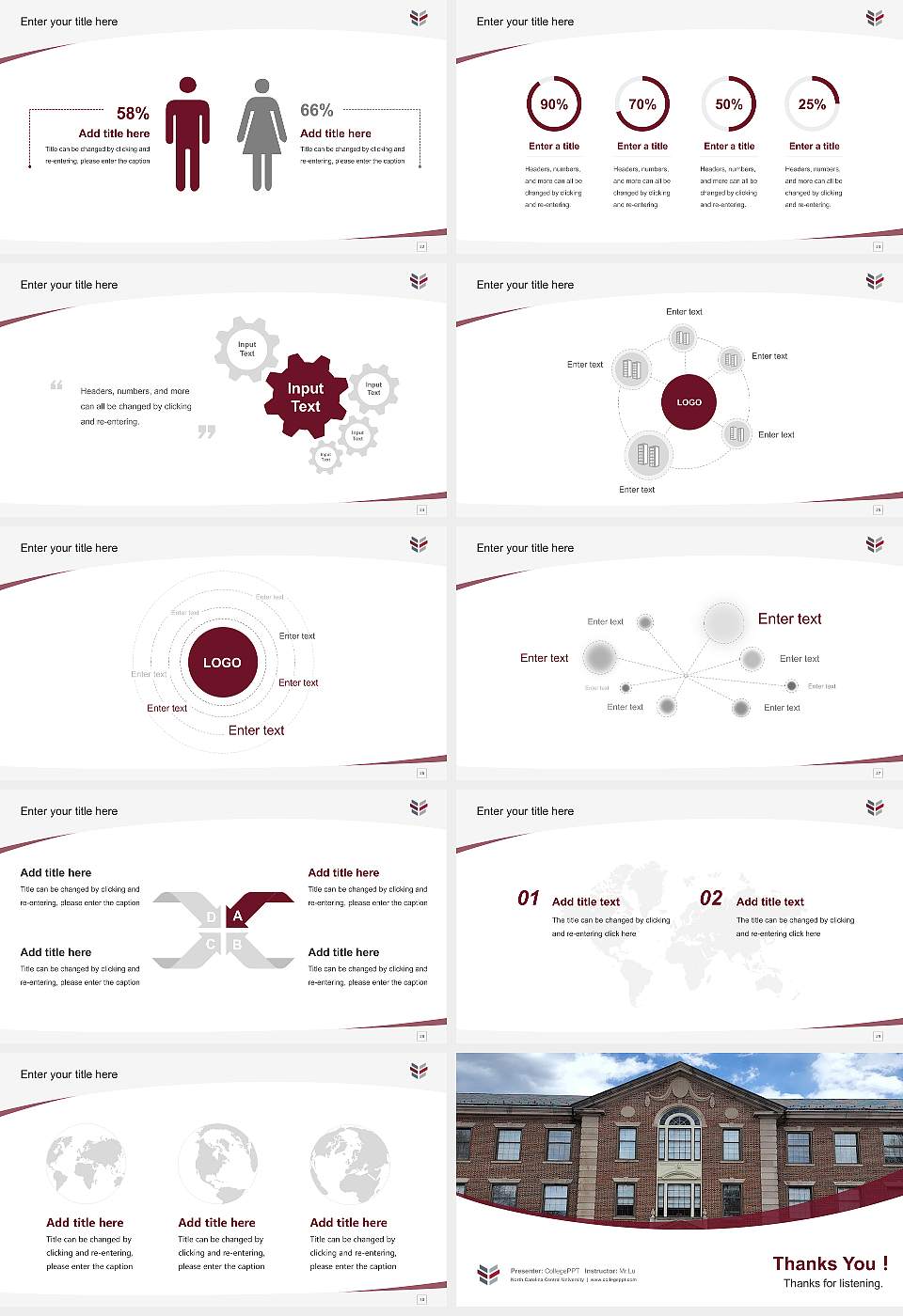 North Carolina Central University Course/Courseware Creation PPT Template16:9 ratio PPT effect preview image4