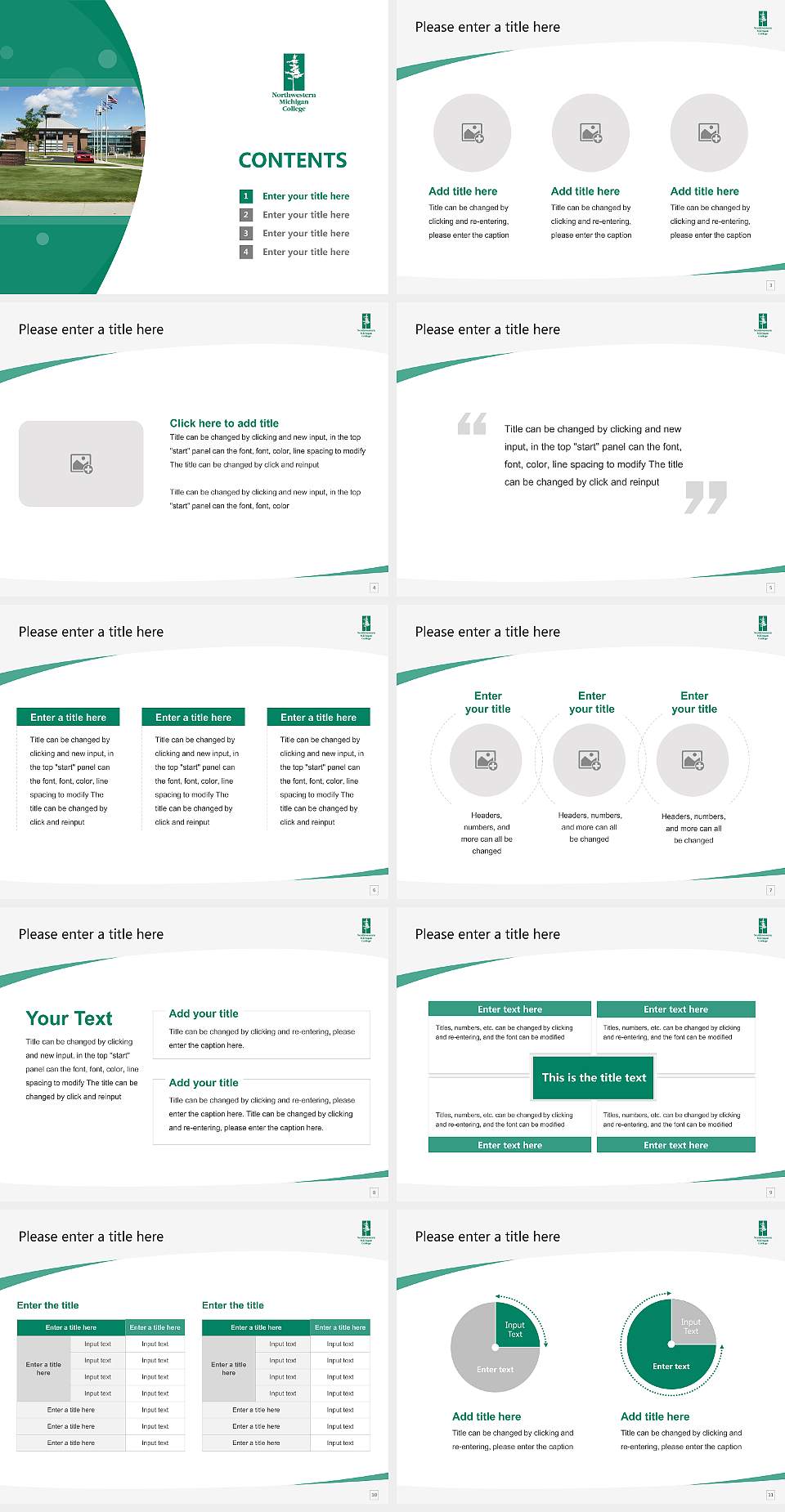 Northwestern Michigan College Course/Courseware Creation PPT Template4:3 ratio PPT effect preview image2