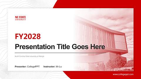 North Carolina State University at Raleigh Academic Presentation/Research Findings Report PPT Template