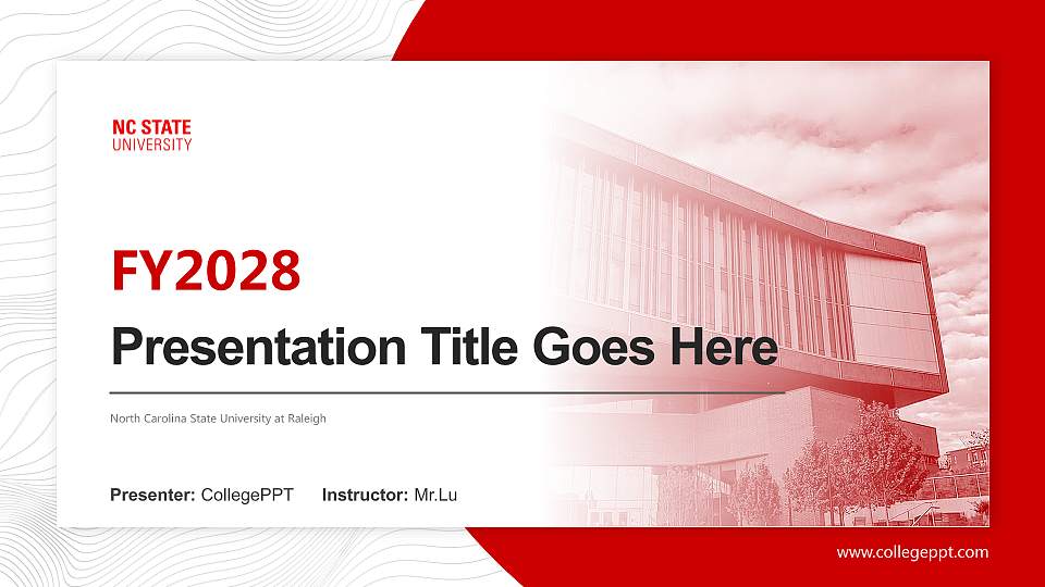 North Carolina State University at Raleigh Academic Presentation/Research Findings Report PPT Template16:9 ratio PPT effect preview image
